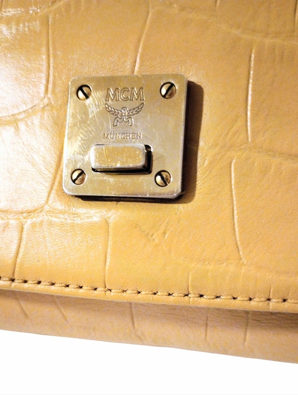 MCM Croc Embossed 2-Way Satchel Shoulder Bag - Picture 3 of 16